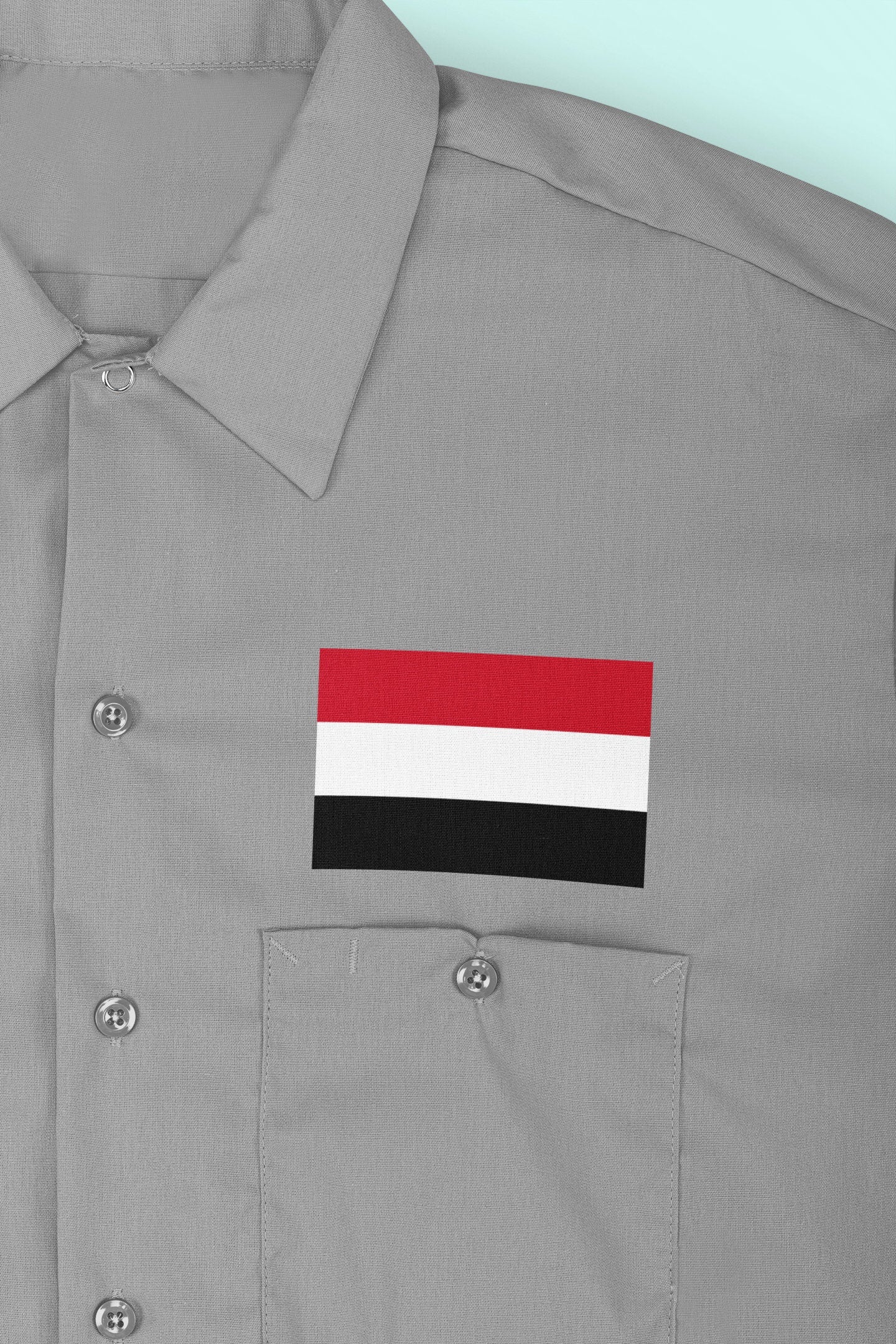 Yemen Flag Iron On Heat Transfer Vinyl HTV / Republic of Yemen / Sanaa / Yemeni Yemenite