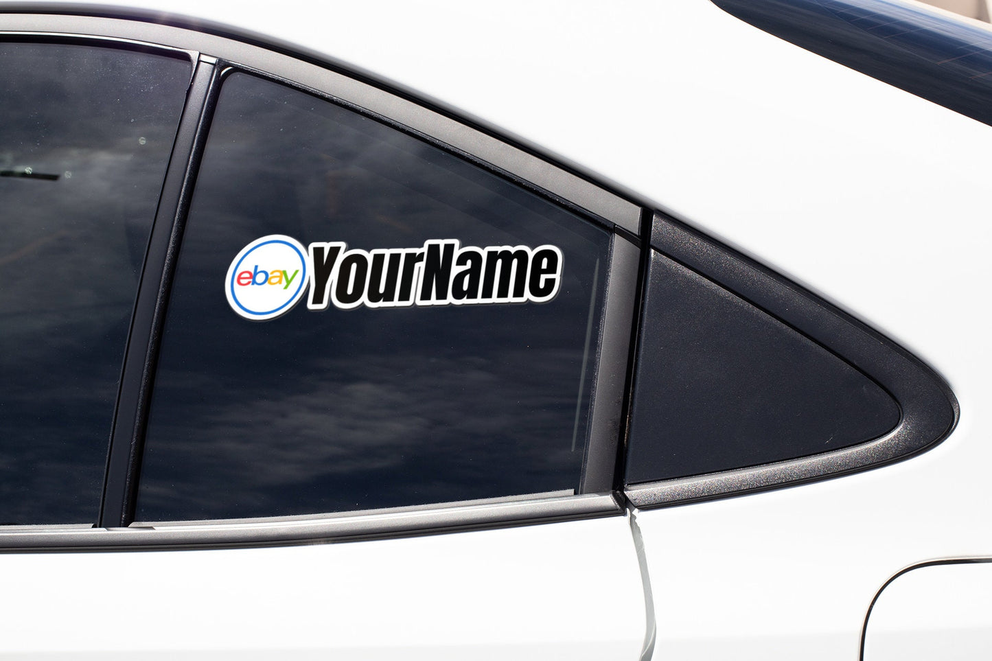 Personalized eBay Username Sticker Decal Marketplace Social Media Handle User ID Sticker Tag