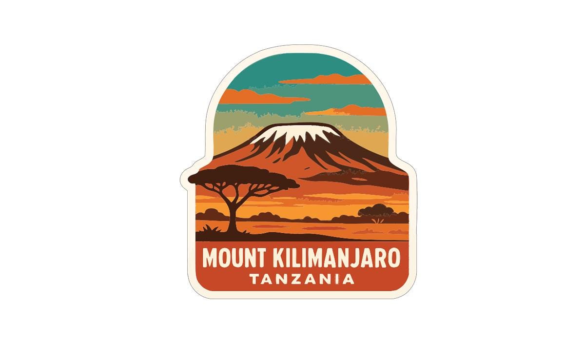 Mount Kilimanjaro Tanzania Iron On Heat Transfer Vinyl HTV Die-Cut Symbolic