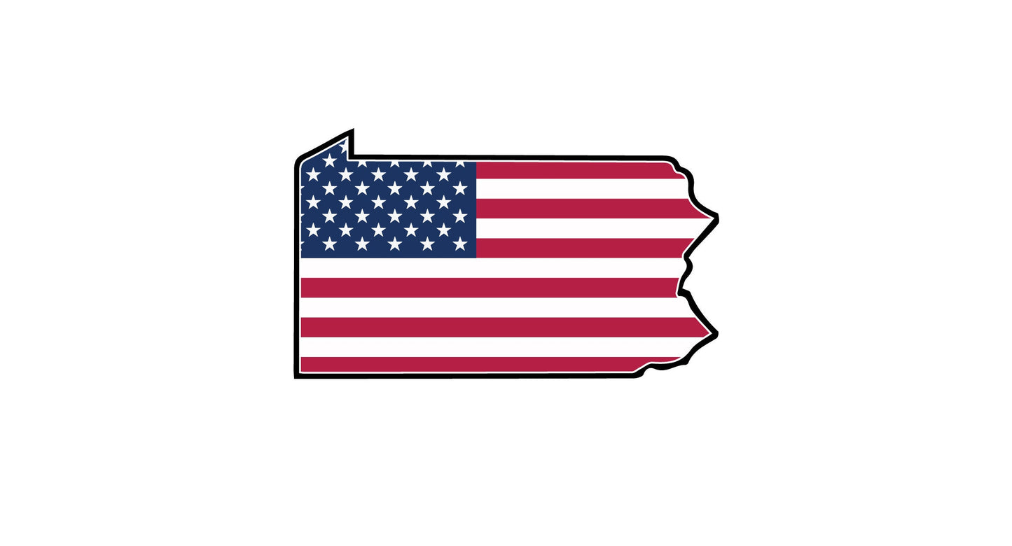 a map of the united states with the american flag
