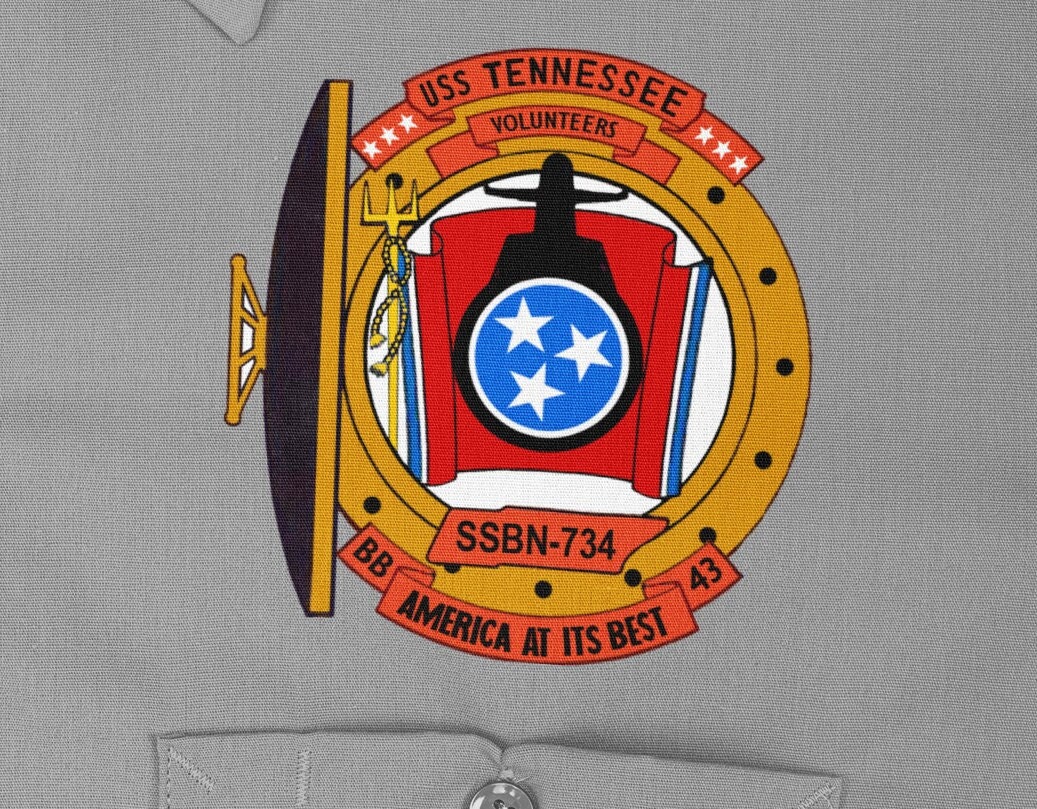 USS Tennessee SSBN-734 Badge Iron On Heat Transfer Vinyl HTV Ohio Class Ballistic missile submarine