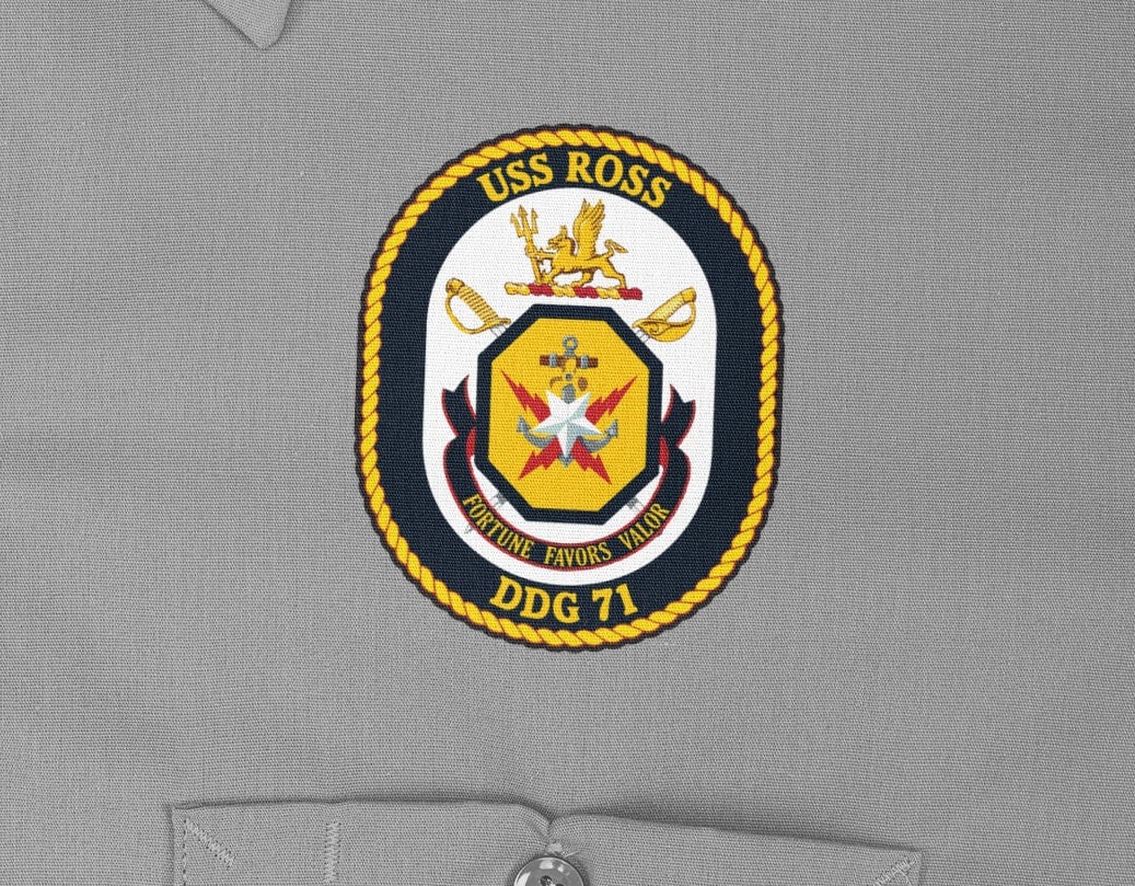 USS Ross DDG-71 Badge Iron On Heat Transfer Vinyl HTV Arleigh Burke Class Destroyer