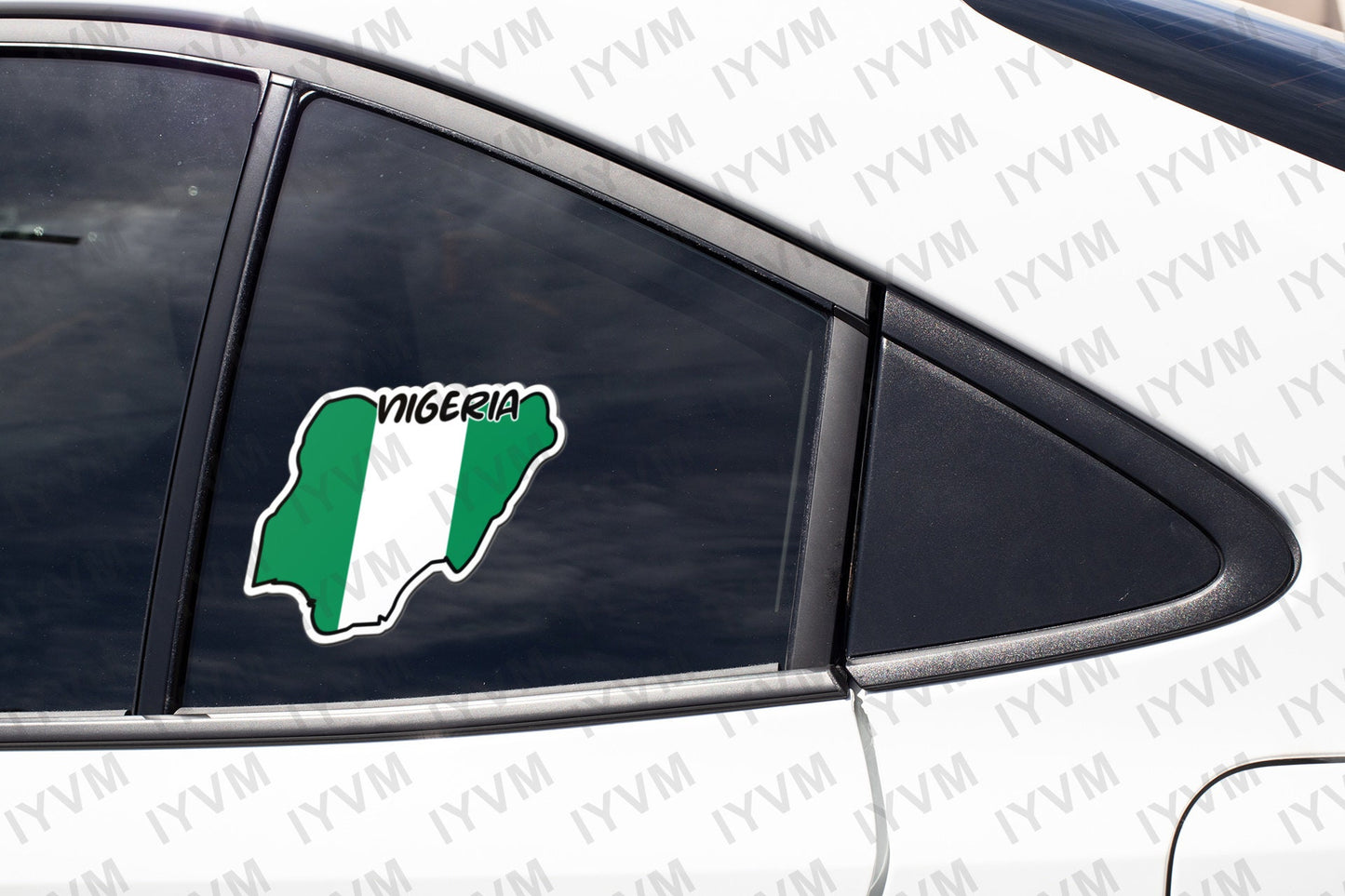 Nigeria Map Flag Sticker Decal / Federal Republic of Nigeria / Unity and Faith, Peace and Progress / Abuja / Jamhuriyar Tarayyar Najeriya