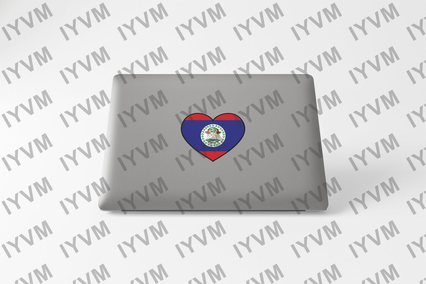 Belize Flag Heart Sticker Decal / Belmopan / Sub umbra floreo / Belizean