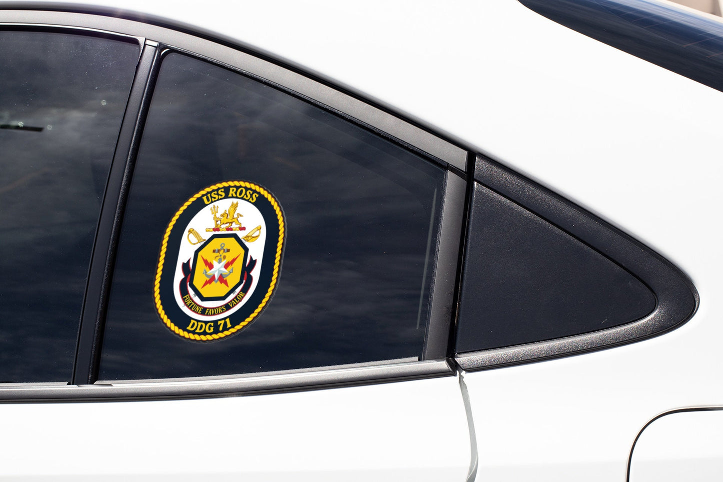 USS Ross DDG-71 Badge Sticker Decal Arleigh Burke Class Destroyer Car Sticker Bumper Sticker for Car Emblem