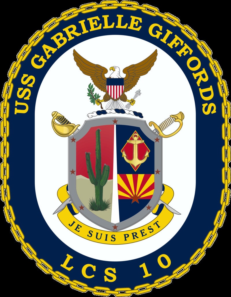 USS Gabrielle Giffords LCS-10 Badge Iron On Heat Transfer Vinyl HTV Independence Class Littoral combat ship