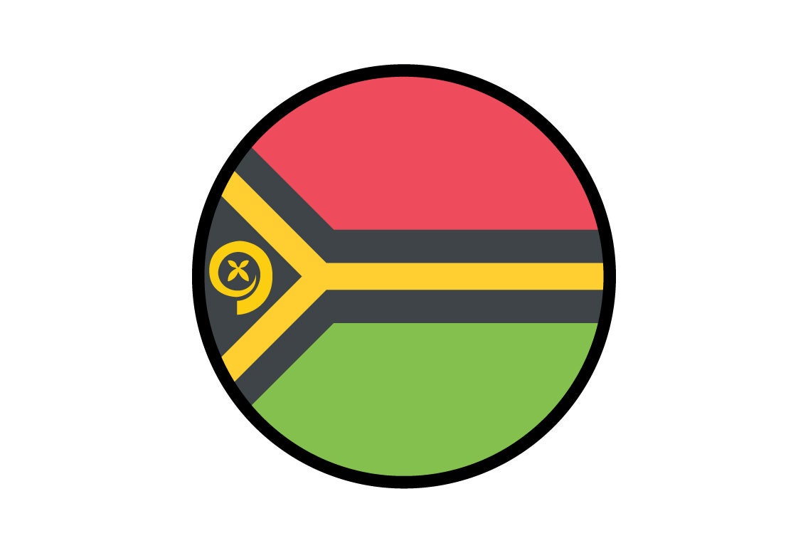Vanuatu Flag Circle Sticker Decal