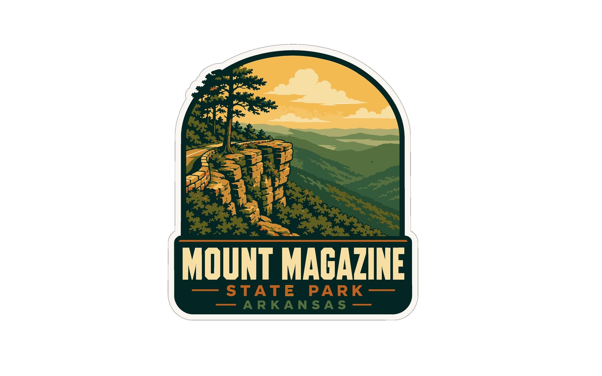 a sticker or logo for Mount Magazine State Park in Arkansas.