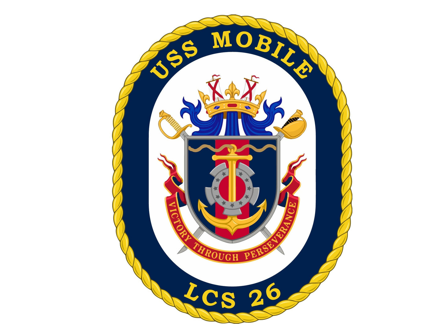 USS Mobile LCS-26 Badge Sticker Decal Independence Class Littoral combat ship Car Sticker Bumper Sticker for Car Emblem