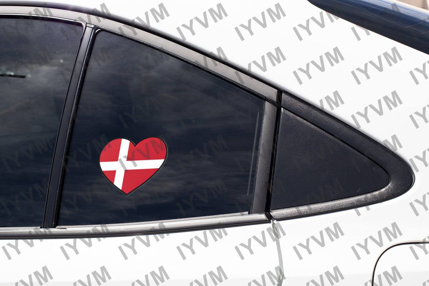 Denmark Flag Heart Sticker Decal / Copenhagen / Guds hjælp, folkets kærlighed, Danmarks styrke / Danish