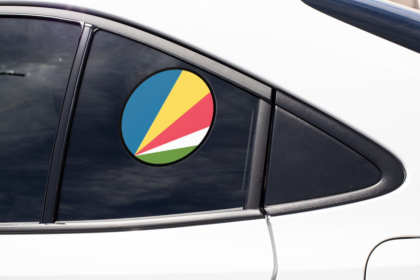 Seychelles Flag Circle Sticker Decal