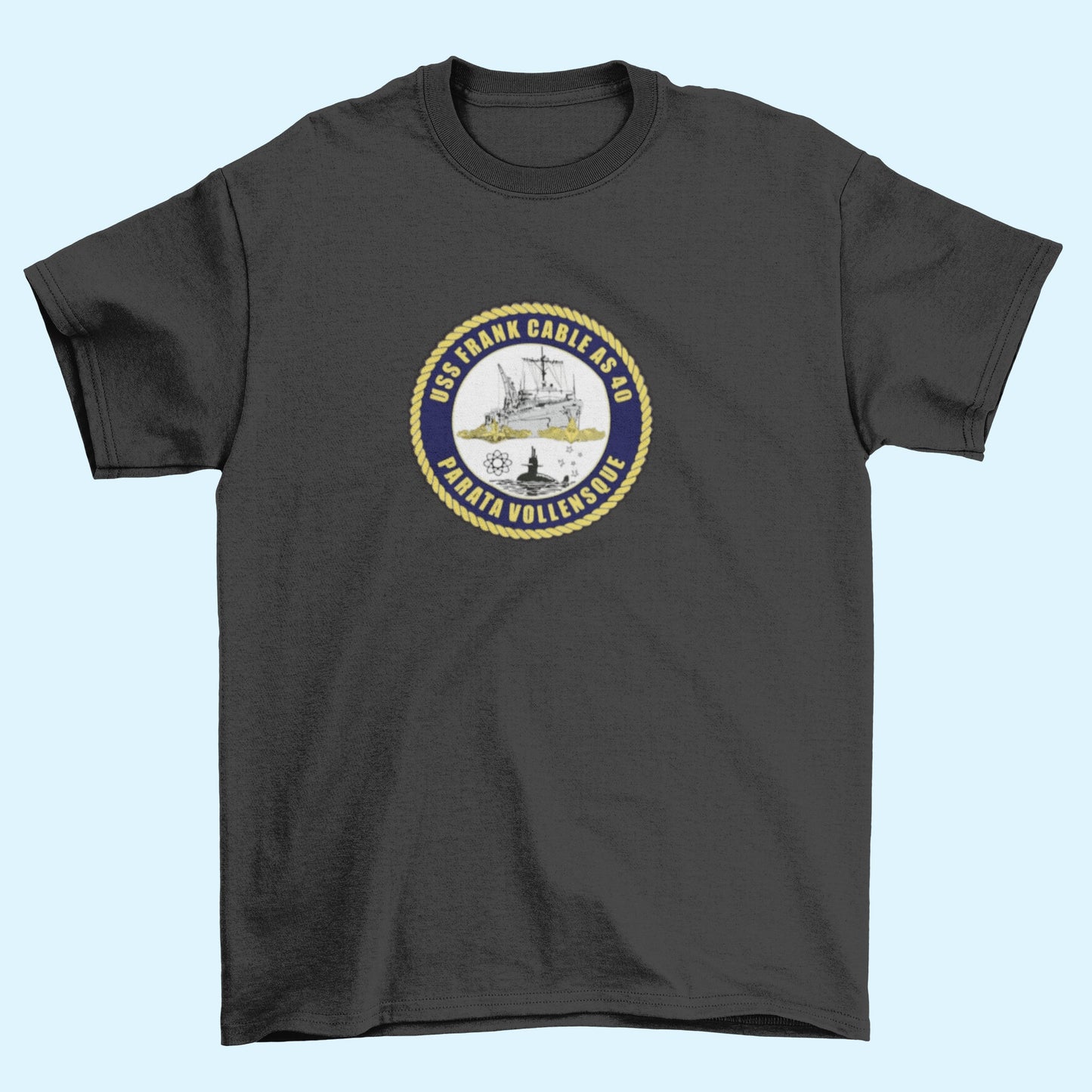 USS Frank Cable AS-40 Badge Iron On Heat Transfer Vinyl HTV Emory S. Land Class Submarine Tender