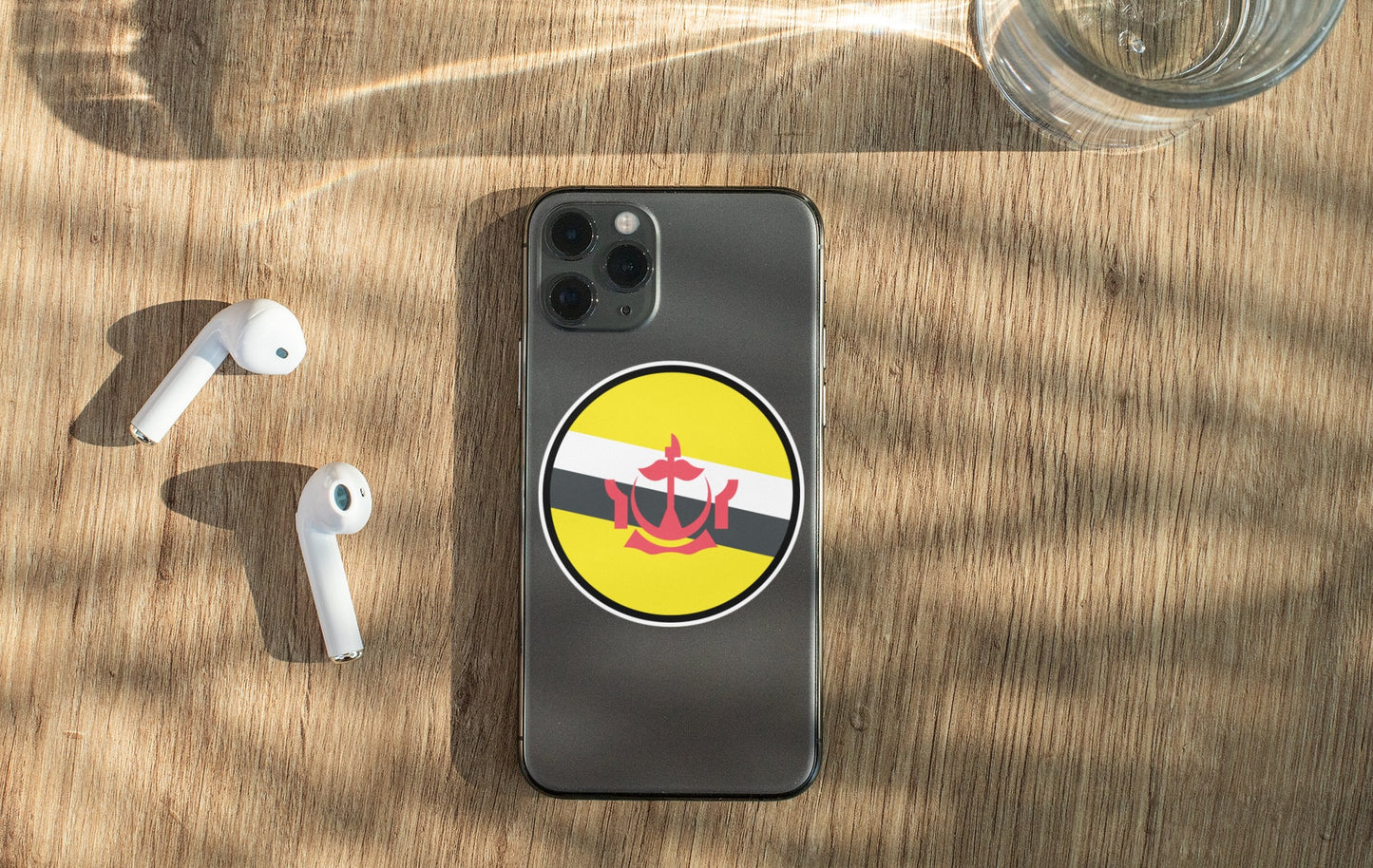 Brunei Flag Circle Sticker Decal