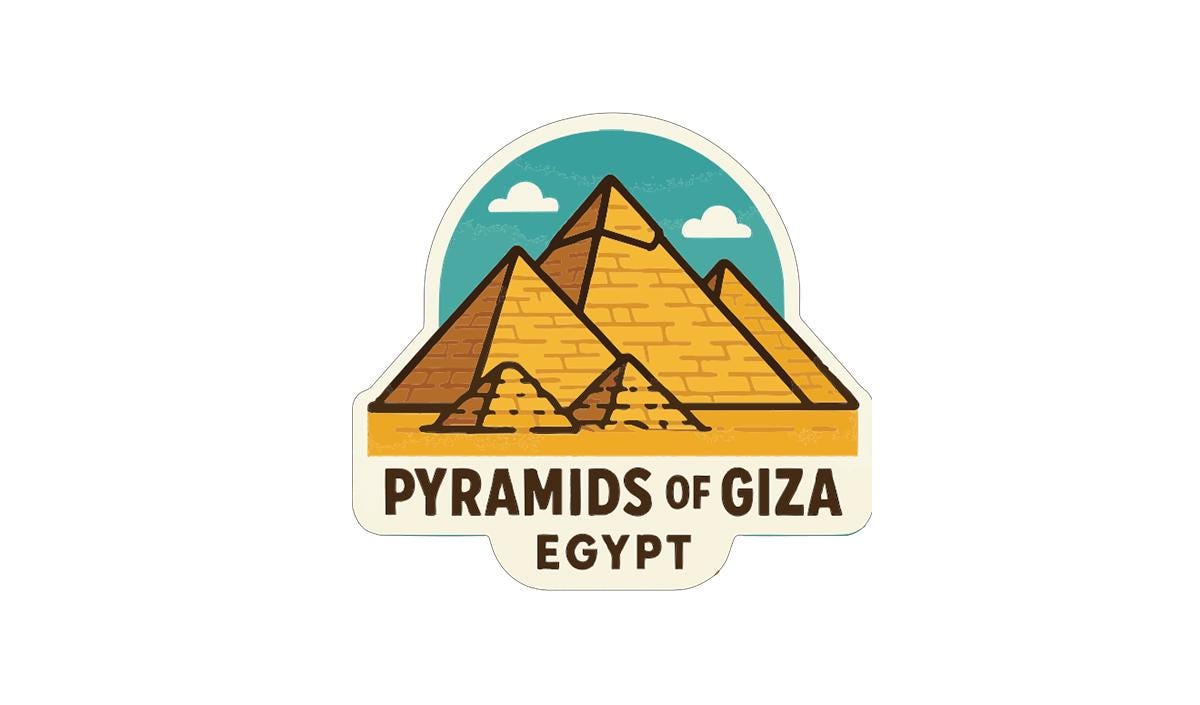 Pyramids of Giza Egypt Iron On Heat Transfer Vinyl HTV Die-Cut Symbolic Landmark
