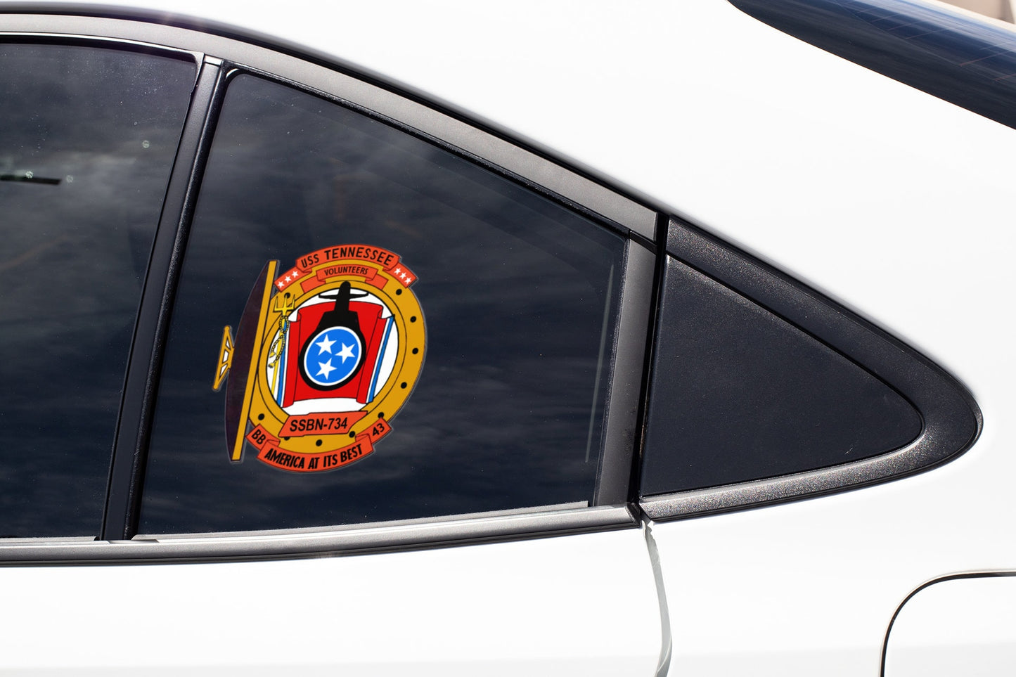 USS Tennessee SSBN-734 Badge Sticker Decal Ohio Class Ballistic missile submarine Car Sticker Bumper Sticker for Car Emblem