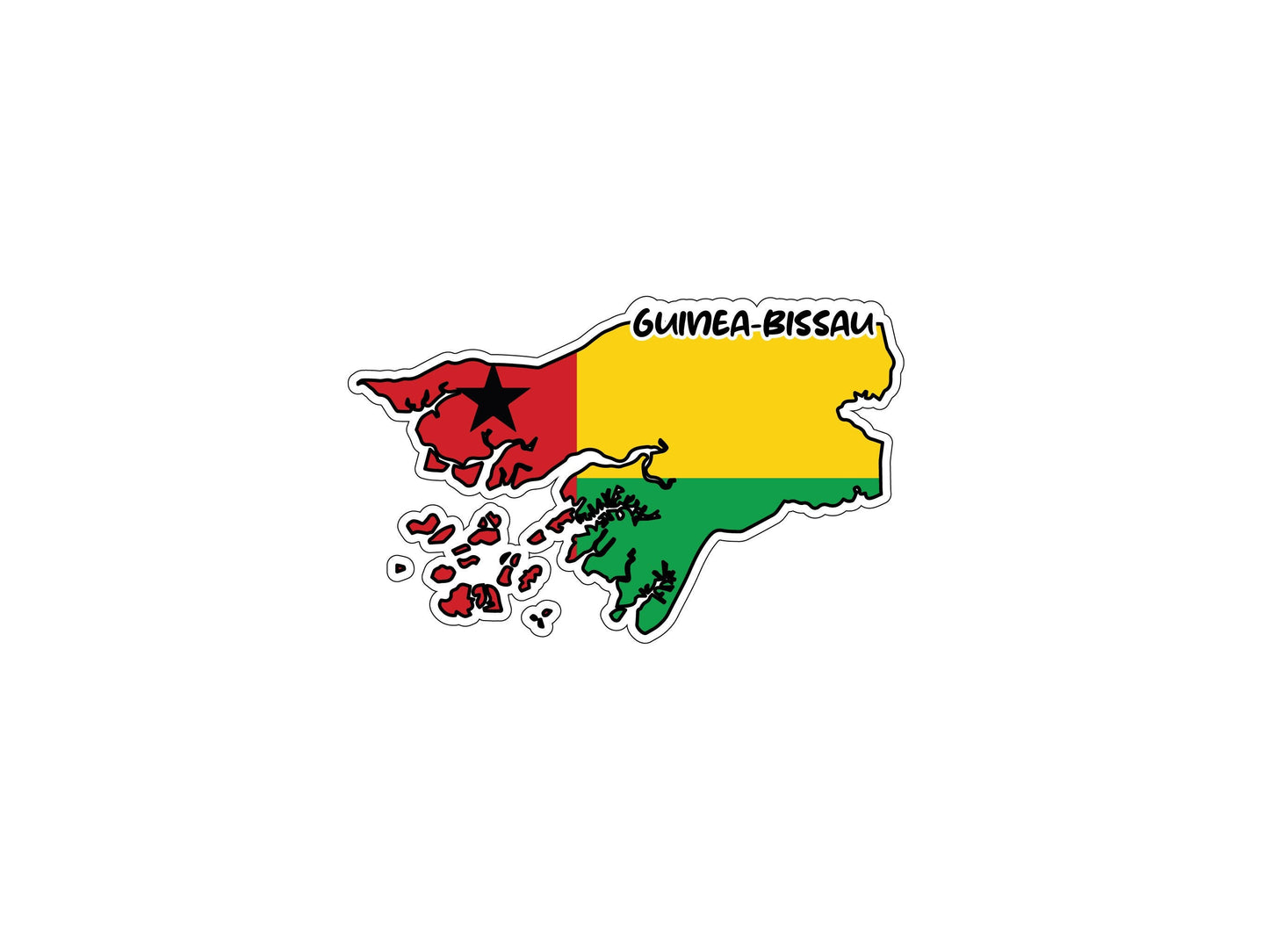 Guinea Bissau Map Flag Sticker Decal