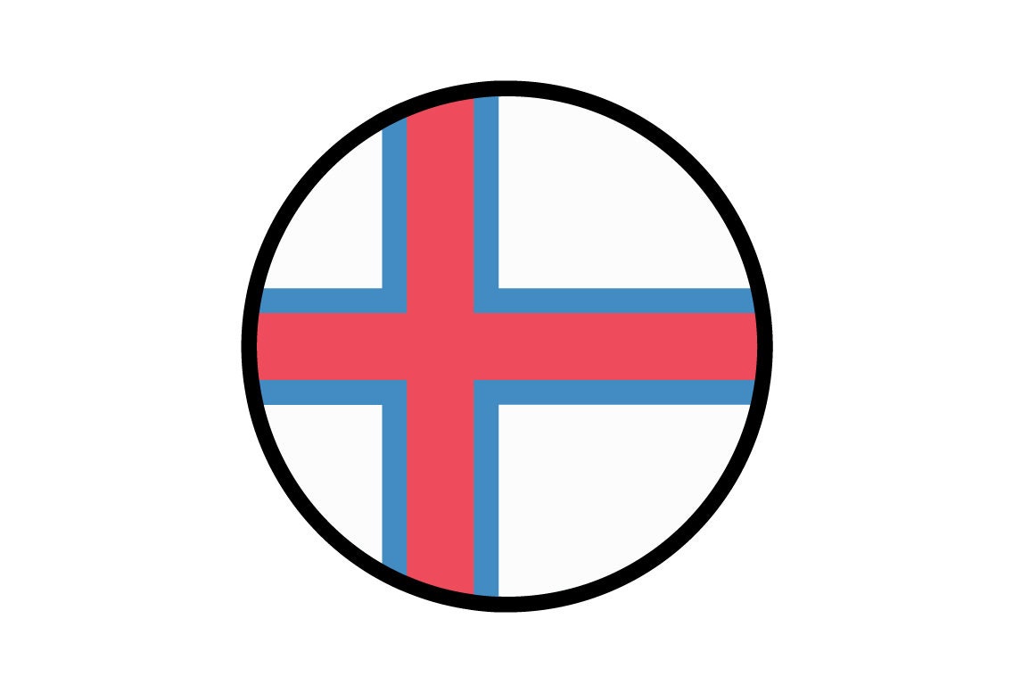 Faroe Islands Flag Circle Sticker Decal