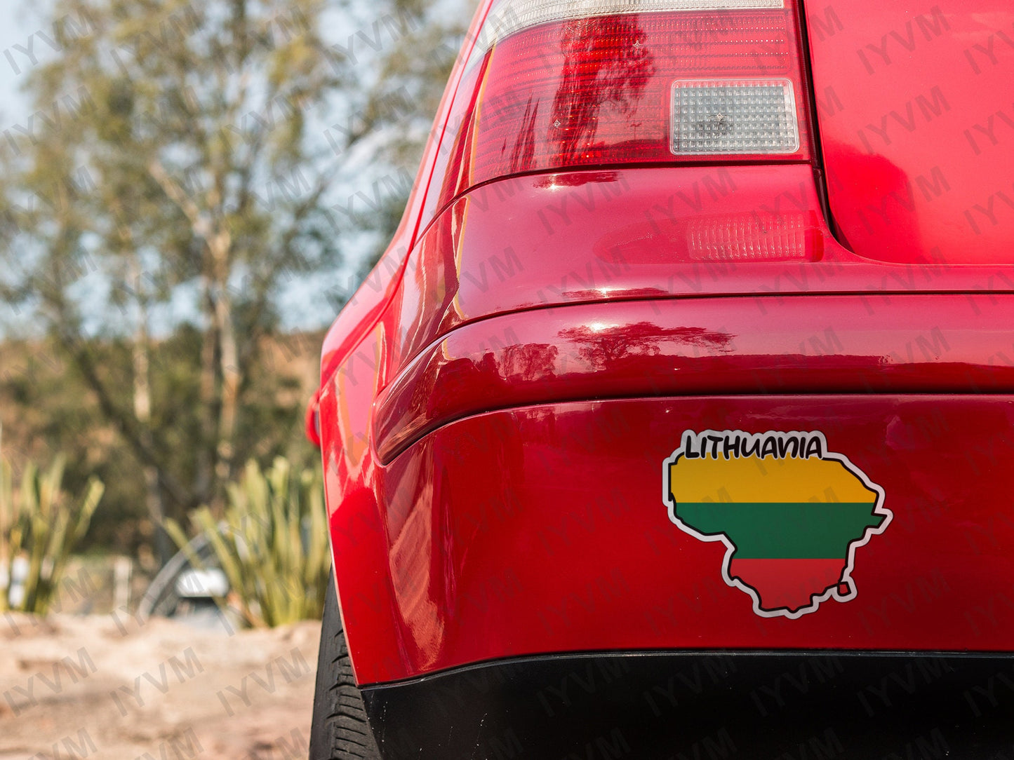 Lithuania Map Flag Sticker Decal / Republic of Lithuania / Lietuvos Respublika / Vilnius / Lithuanian