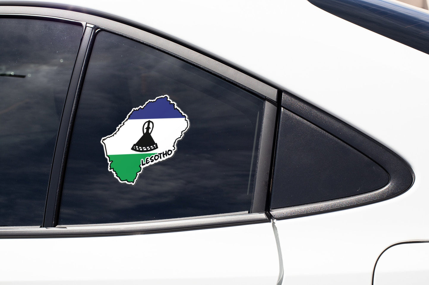 Lesotho Map Flag Sticker Decal