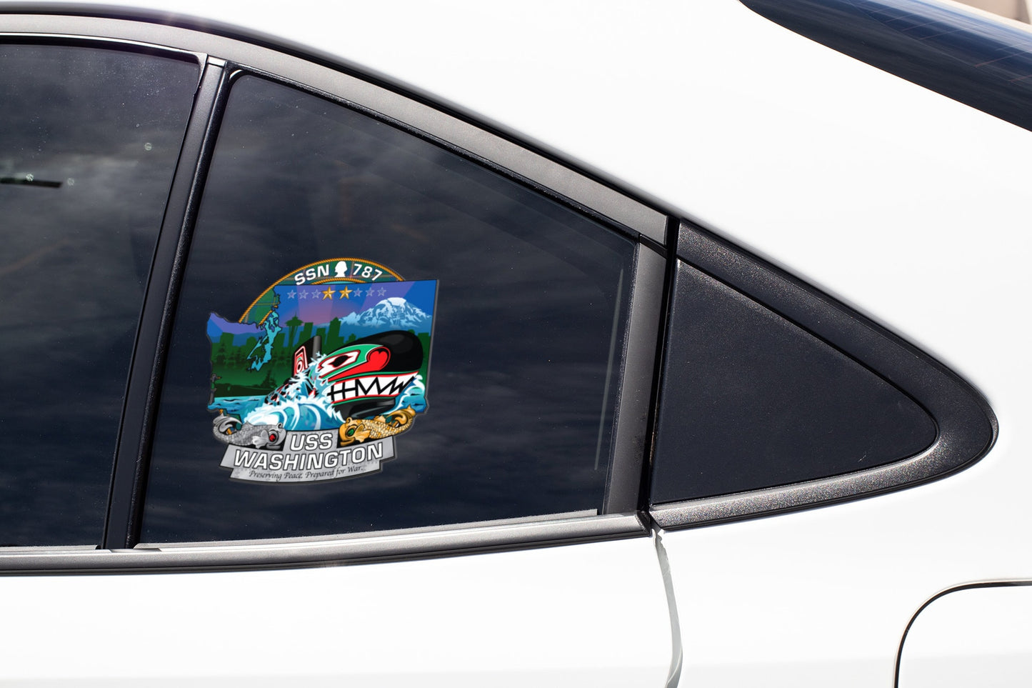 USS Washington SSN-787 Badge Sticker Decal Virginia Class Attack submarine Car Sticker Bumper Sticker for Car Emblem