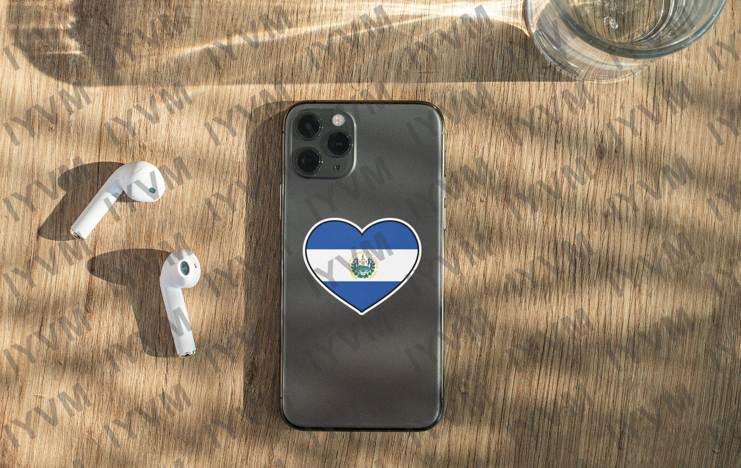 El Salvador Flag Heart Sticker Decal / Republic of El Salvador / Dios, Unión, Libertad / San Salvador / Salvadoran Salvadorian