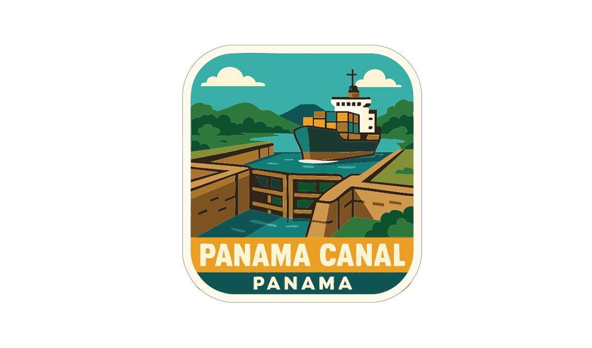 Panama Canal Panama Iron On Heat Transfer Vinyl HTV Die-Cut Symbolic Landmark