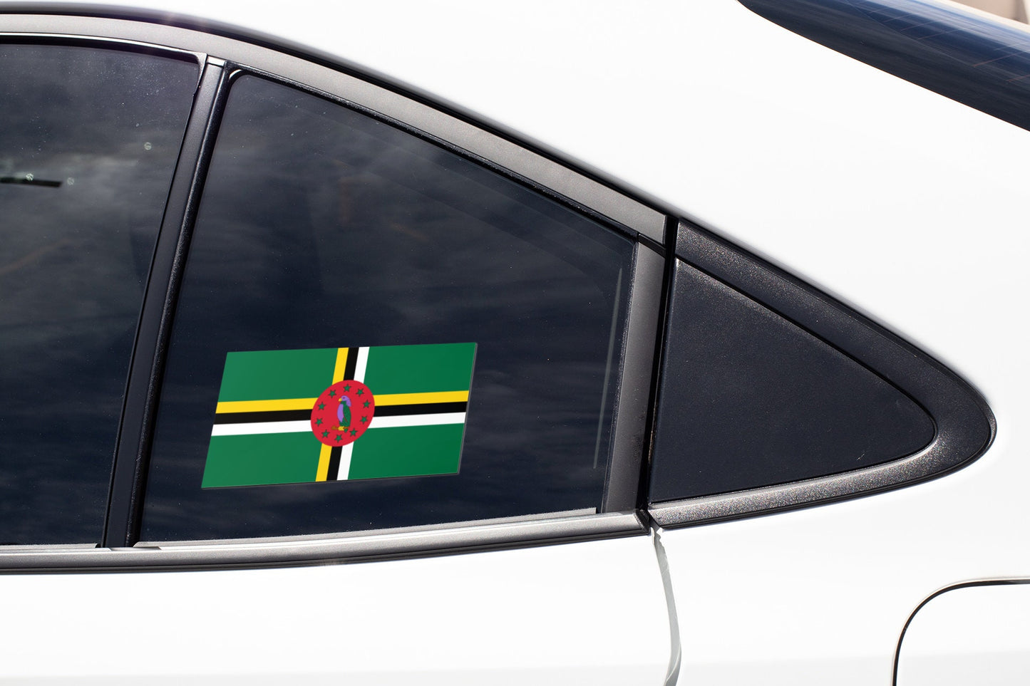 Dominica Flag Sticker Decal / Commonwealth of Dominica / Apres Bondie, C'est La Ter / Roseau