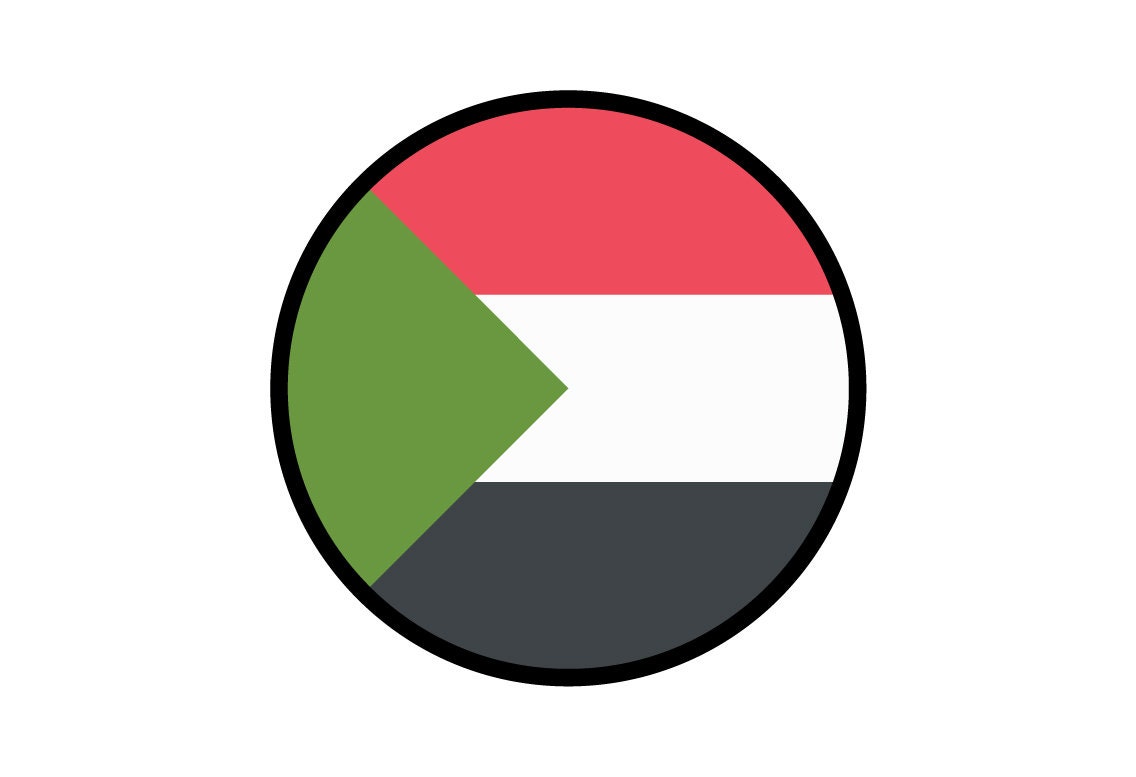 Sudan Flag Circle Sticker Decal