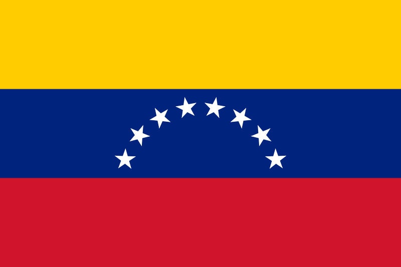 Venezuela Flag Iron On Heat Transfer Vinyl HTV Bolivarian Republic of Venezuela / República Bolivariana de Venezuela / Caracas / Venezuelan