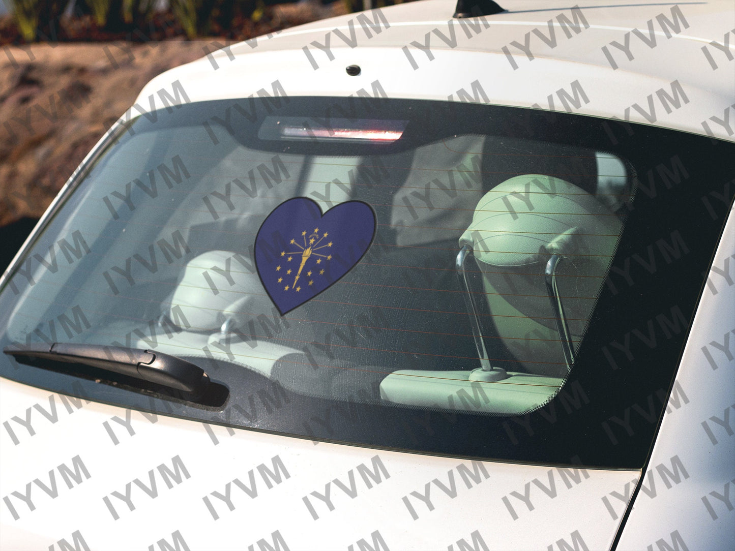 State of Indiana Flag Heart Sticker Decal  USA Indiana State  Indianapolis  The Hoosier State  Crossroads of America