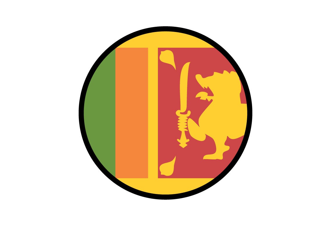 Sri Lanka Flag Circle Sticker Decal