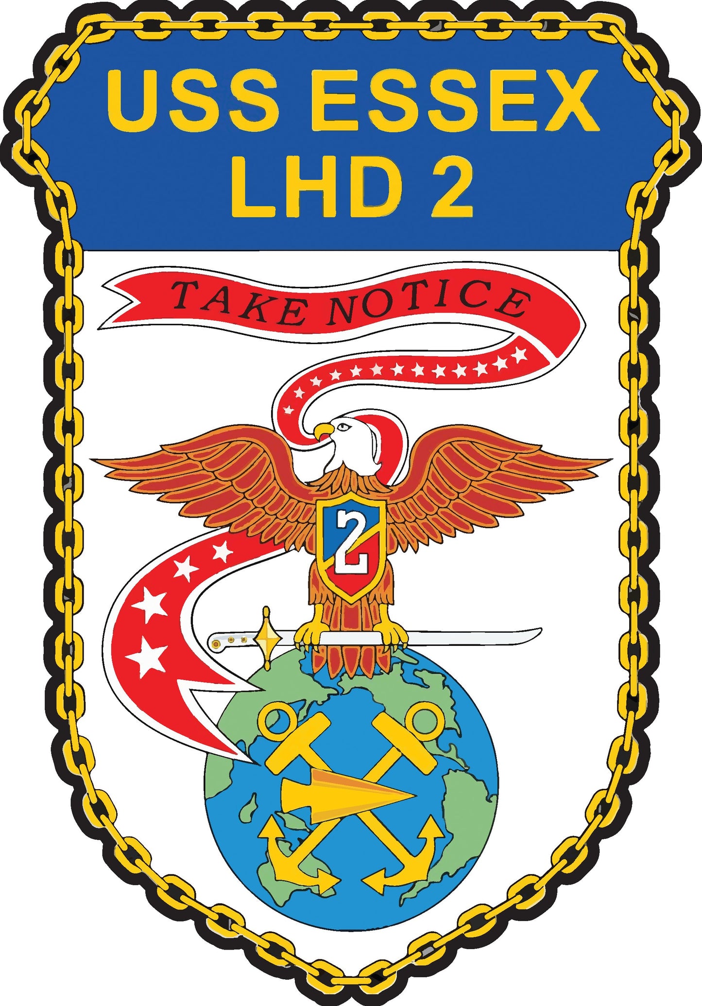 USS Essex LHD-2 Badge Iron On Heat Transfer Vinyl HTV Wasp Class Amphibious Assault Ship