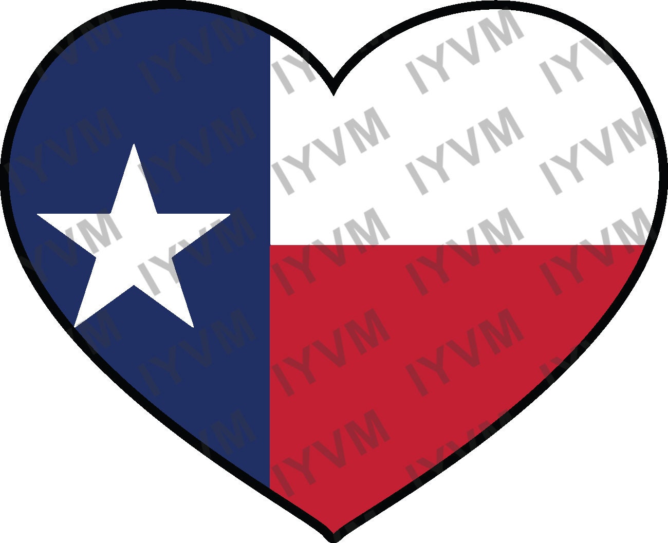 State of Texas Flag Heart Sticker Decal  USA Texas State  Austin  The Lone Star State