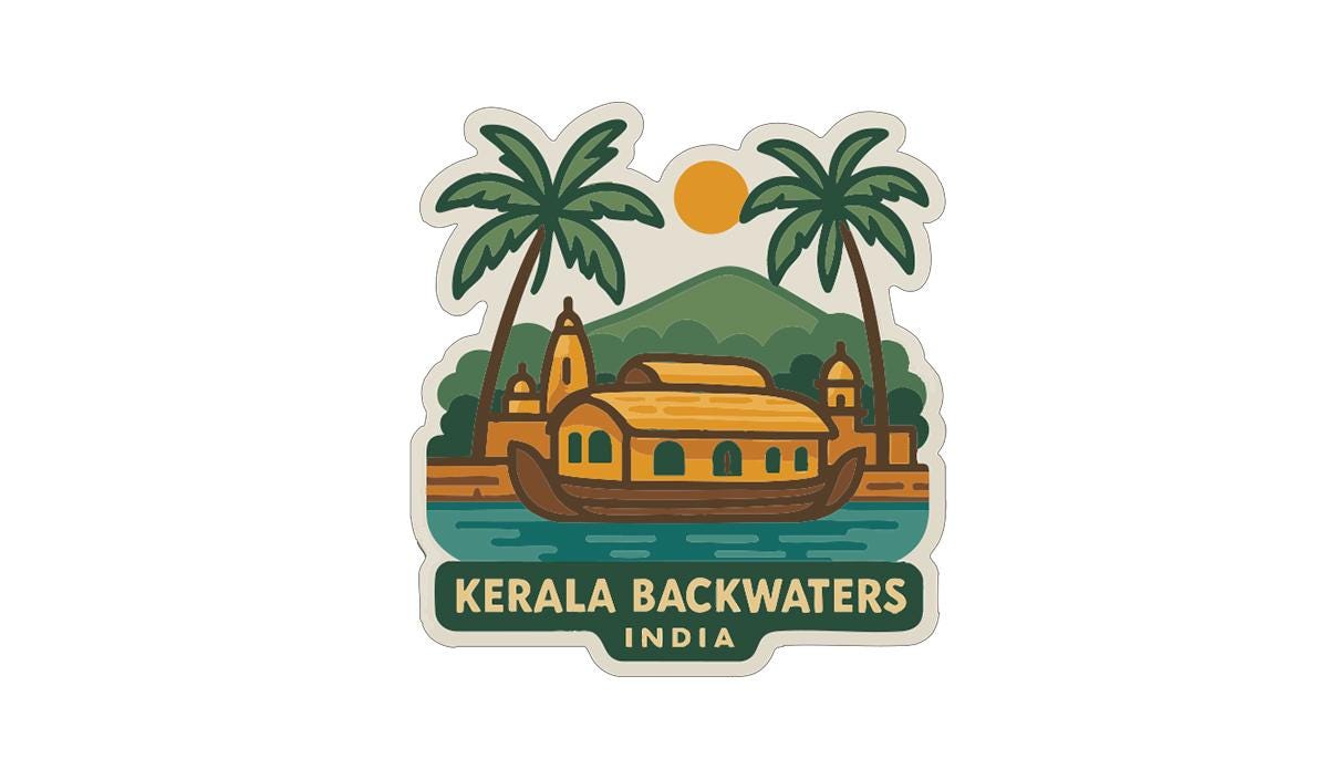 Kerala Backwaters India Iron On Heat Transfer Vinyl HTV Die-Cut Symbolic
