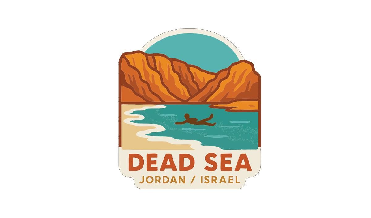 Dead Sea Jordan Israel Iron On Heat Transfer Vinyl HTV Die-Cut Symbolic Landmark