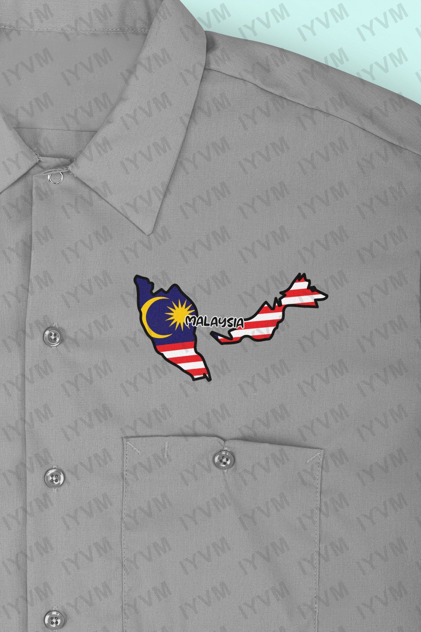 Malaysia Map Iron On Heat Transfer Vinyl HTV / Bersekutu Bertambah Mutu / Putrajaya / Malaysian Active