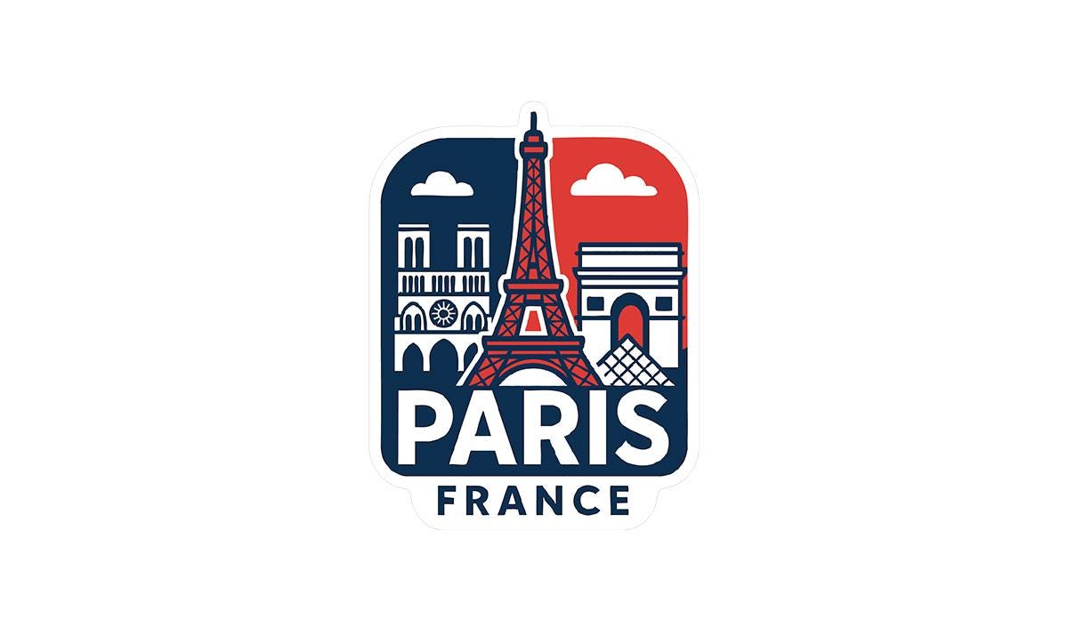 a sticker of the eiffel tower in paris