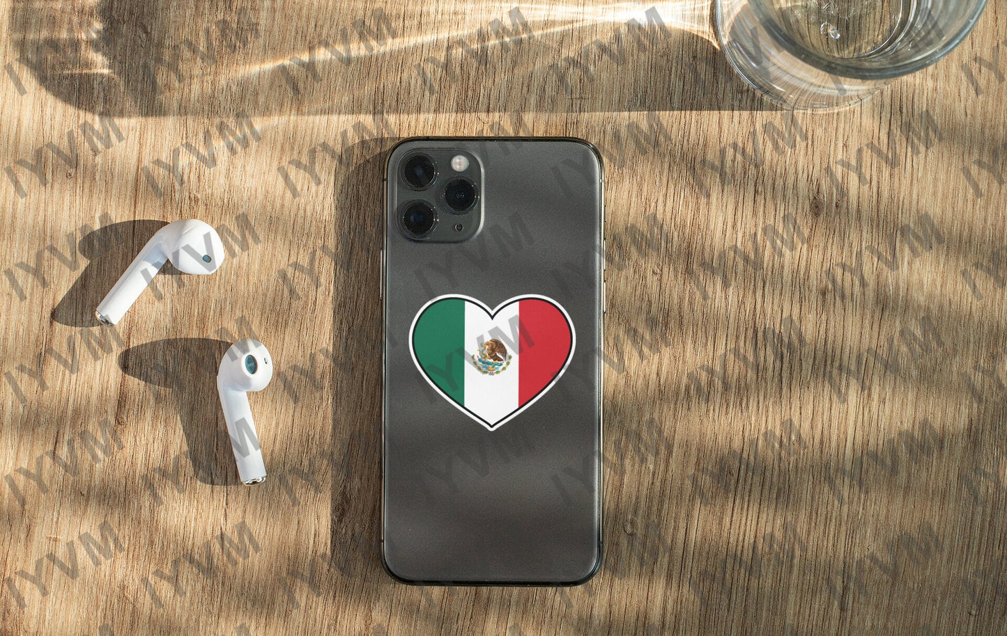 Mexico Flag Heart Sticker Decal / United Mexican States / Estados Unidos Mexicanos / La Patria Es Primero / Mexico City