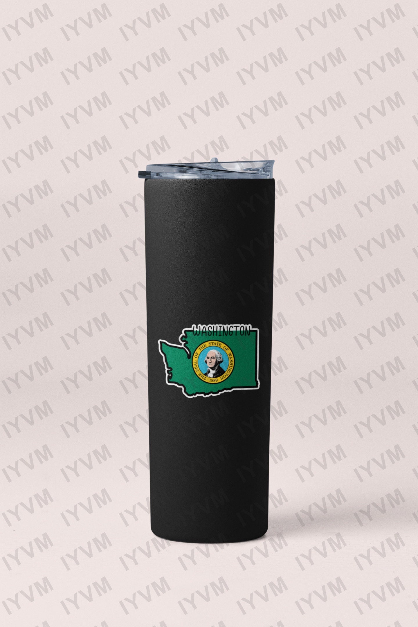 State of Washington Map Flag Sticker Decal  USA Washington State  Olympia  The Evergreen State