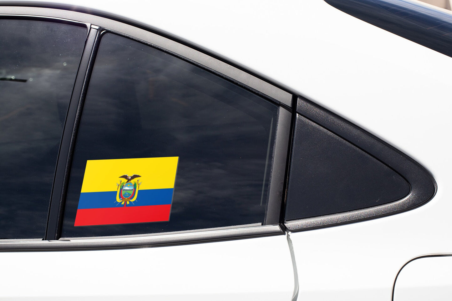 Ecuador Flag Sticker Decal / Republic of Ecuador / Dios, patria y libertad / Quito / Ecuadorian