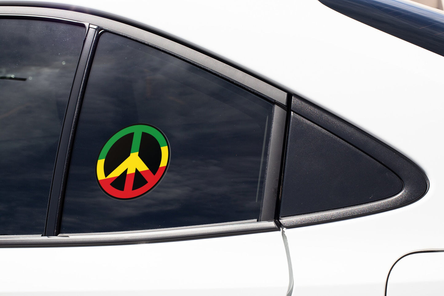 Rasta Peace Sign Sticker Decal Rastafari Rastafarianism Jamaica Rastafarian Reggae Caribbean Pot Legalization Marijuana Weed