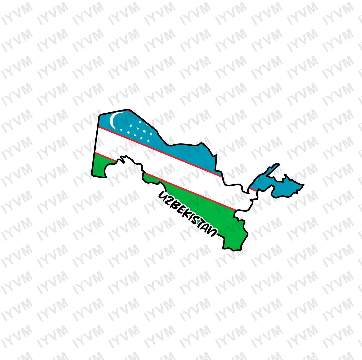 Uzbekistan Map Iron On Heat Transfer Vinyl HTV / Republic of Uzbekistan / Tashkent / Uzbek / Uzbekistani