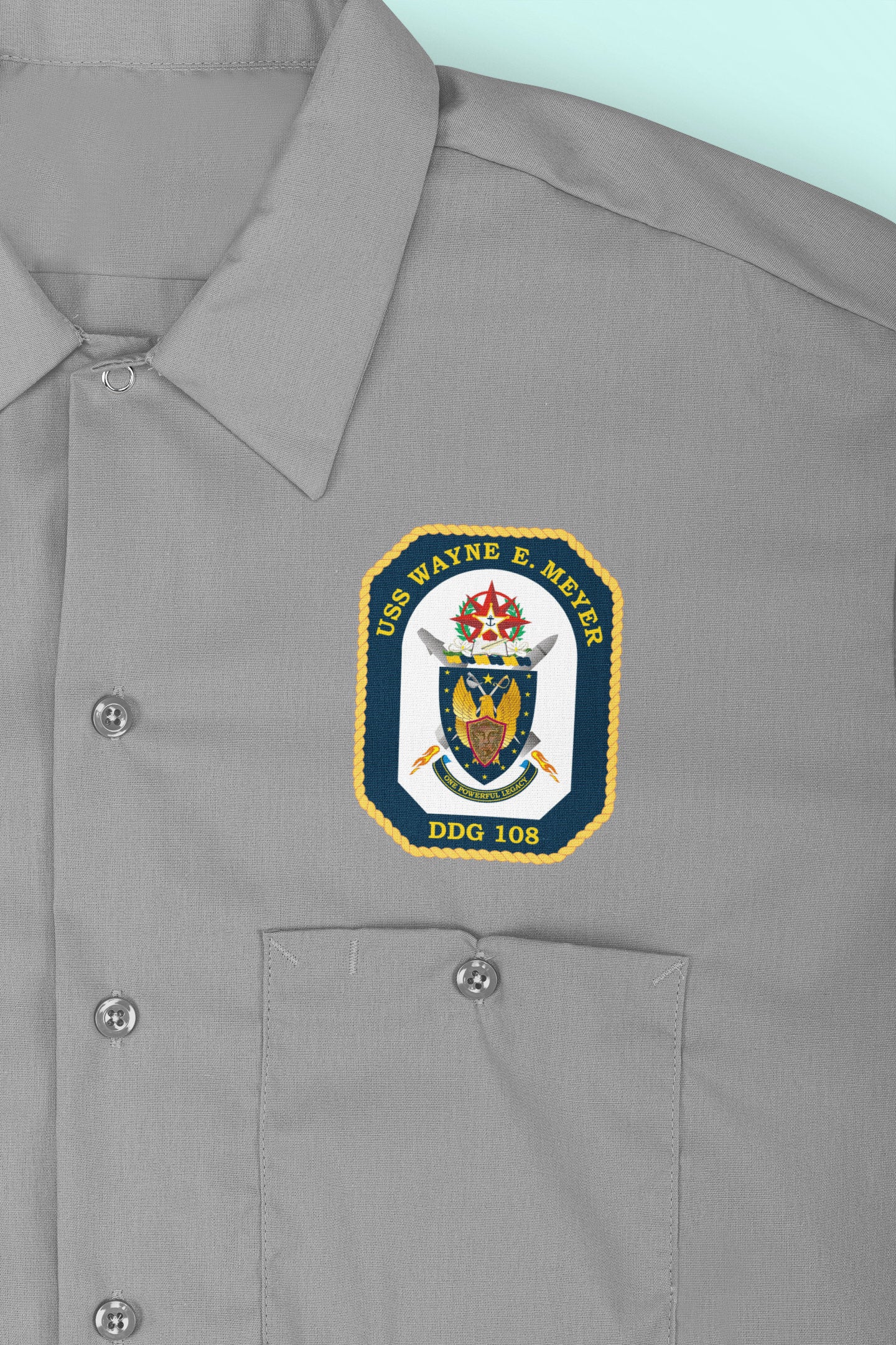 USS Wayne E. Meyer DDG-108 Badge Iron On Heat Transfer Vinyl HTV Arleigh Burke Class Destroyer