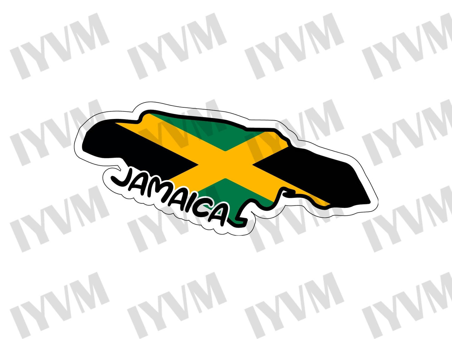 Jamaica Map Flag Sticker Decal / Jumieka / Kingston / Jamaican / Out of Many, One People