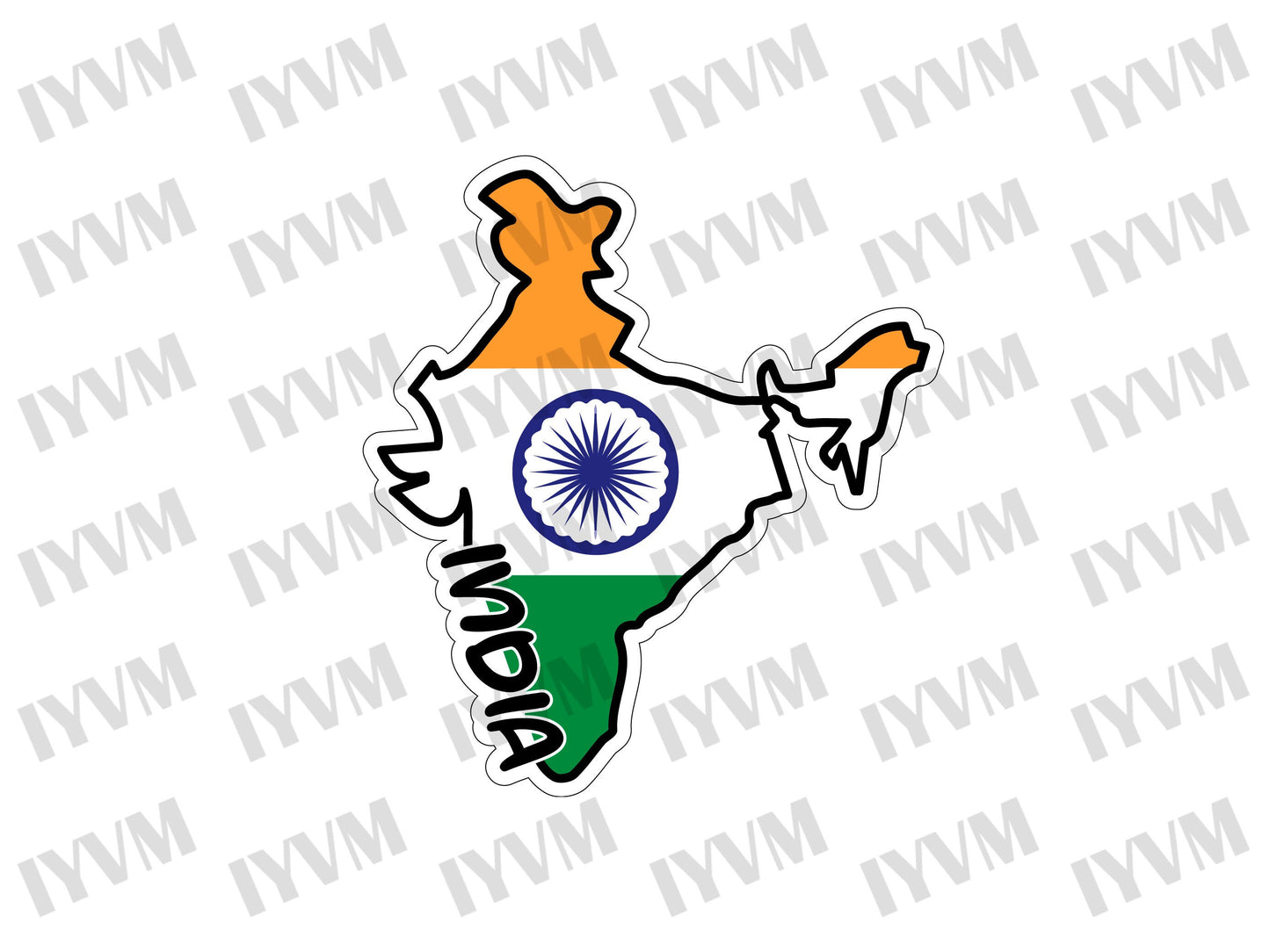 India Map Flag Sticker Decal / Republic of India / Satyameva Jayate / New Delhi