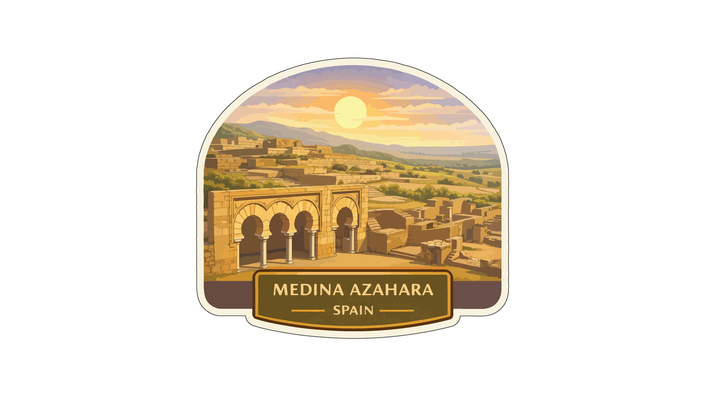 the ancient city of Medina Azahara in Spain, with its distinctive architecture and landscape.
