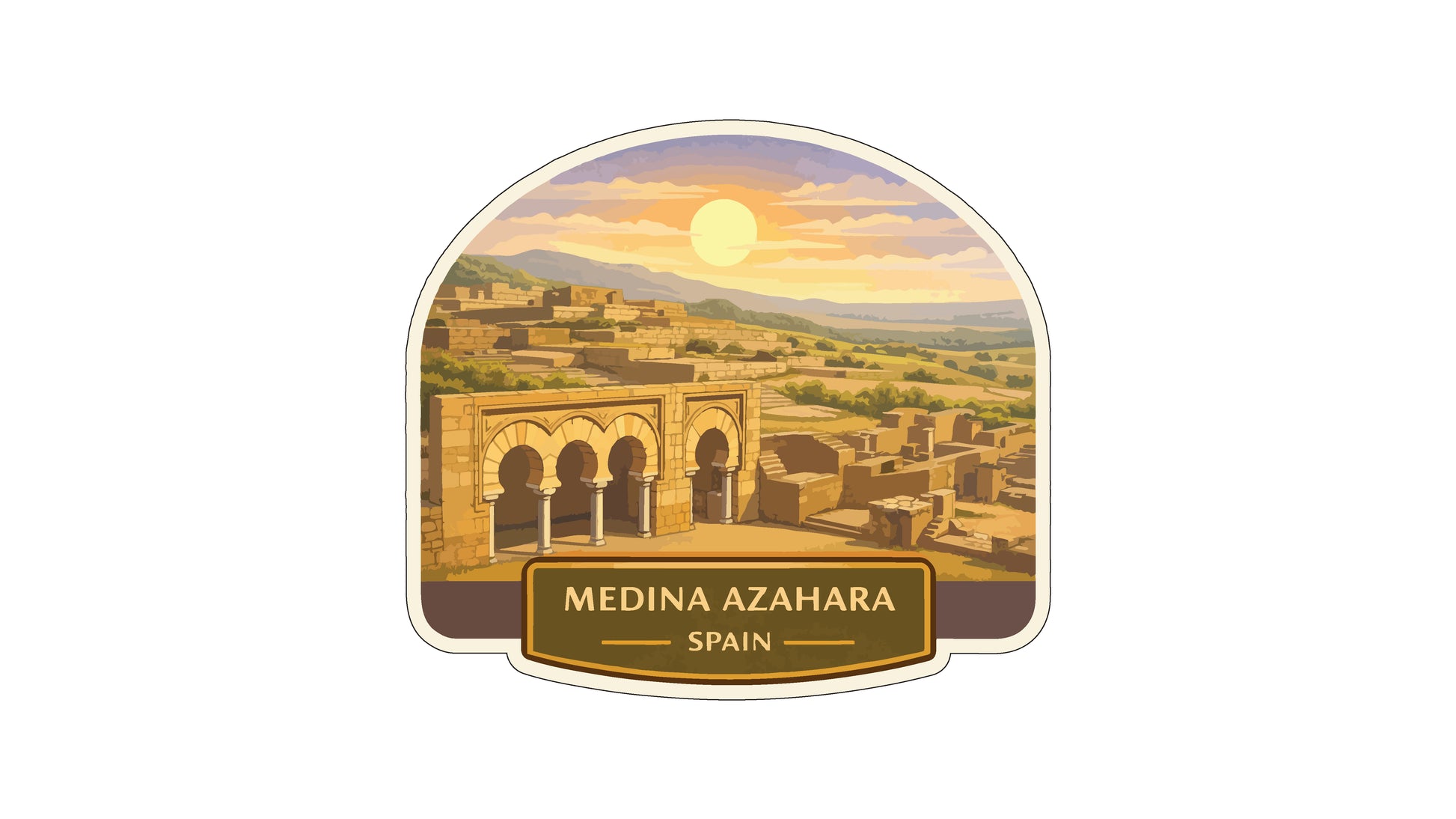 the ancient city of Medina Azahara in Spain, with its distinctive architecture and landscape.