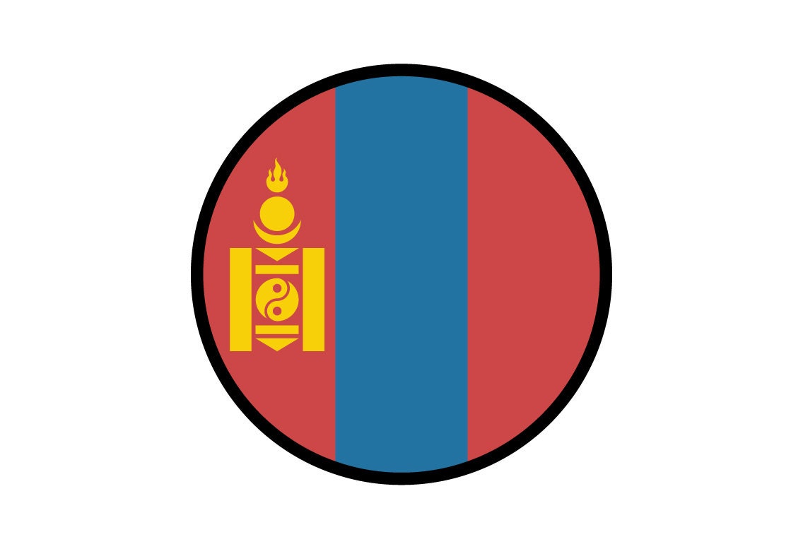 Mongolia Flag Circle Sticker Decal