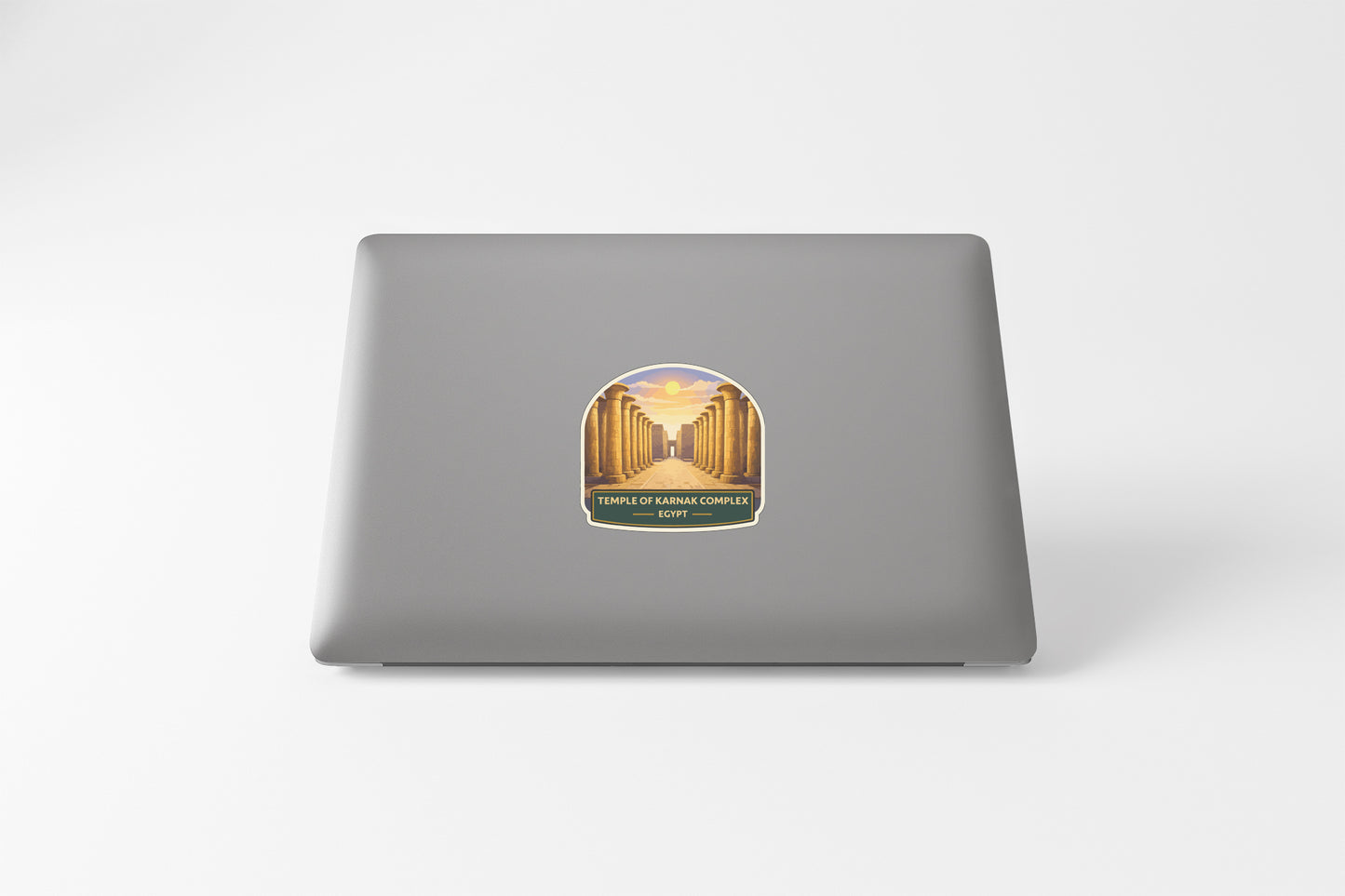 a sticker on the back of a laptop computer.