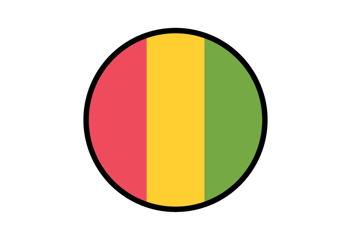 Guinea Flag Circle Sticker Decal
